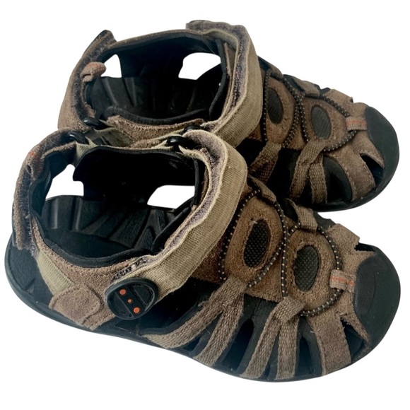 Cherokee Brown Sandals Boys Size 10 Comfortable Play Outdoor Shoes - Picture 3 of 6